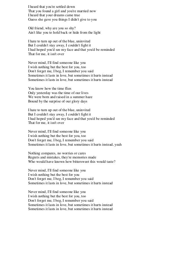 Slike: Lirik Lagu Adele Someone Like You Slike: Lirik Lagu Adele Someone Like You