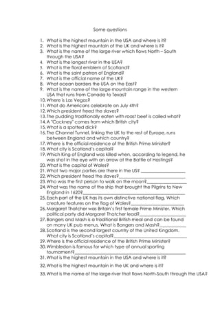 Some Questions