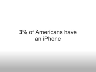 3% of Americans have
      an iPhone
 