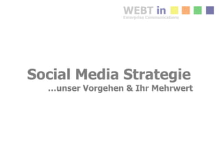 Social Media Strategie
…unser Vorgehen & Ihr Mehrwert

 