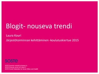 Välineet haltuun - Twitter
Laura Kouri, @laurakouri9
Valmentaudu muutokseen –koulutuskiertue, Syyskuu 2015
Oulu, Kuopio, Tampere
 
