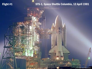 photo credit: NASA History Office
STS-1, Space Shuttle Columbia, 12 April 1981Flight #1
 