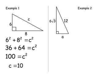Completed Right Triangle Example SOME THEOREMS ON RIGHT TRIANGLEESEE.pptx