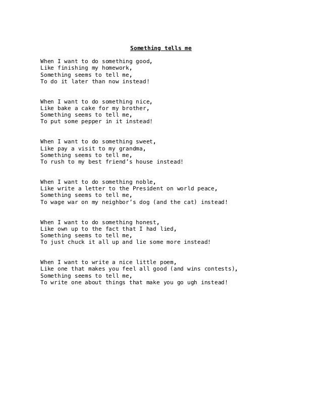 Something Tells Me A Poem