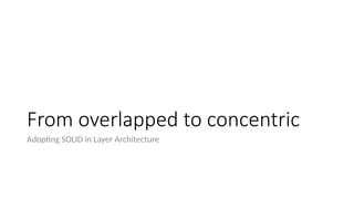 From overlapped to concentric
Adopting SOLID in Layer Architecture
 