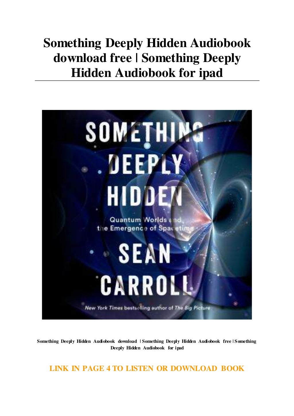 something deeply hidden book