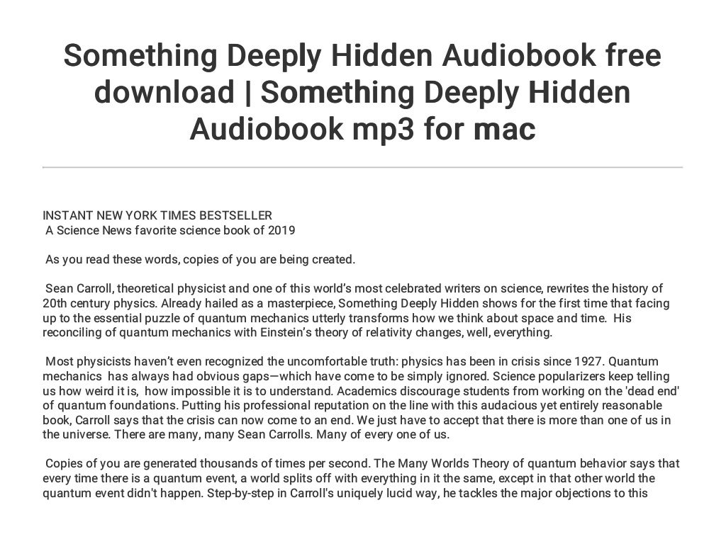 something deeply hidden book
