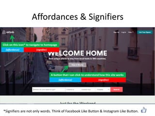 Signifiers Ux Example Newbie UX: Something I learned about UX (Business vs Design) | PPTX
