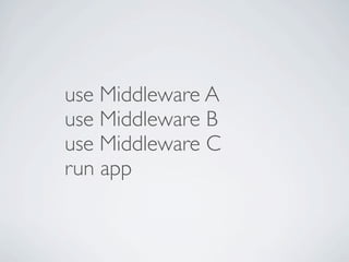 use Middleware A
use Middleware B
use Middleware C
run app
 