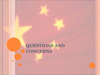 QUESTIONS AND CONCERNS 