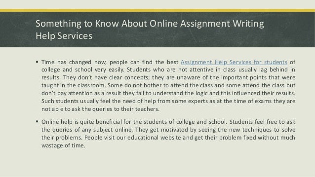 Online assignment writing help