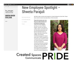 Communicate
Created Spaces
PRIDE
 