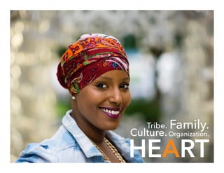 Tribe. Family.
Organization.Culture.
HEART
 