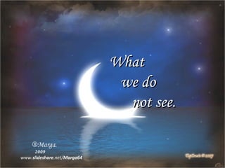 What we do not see. Marga. 2009 www. slideshare .net/ Marga64