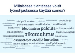 Millaisessa tilanteessa voisit
työnohjauksessa käyttää somea?
 