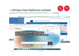 > 150 Open Data Plattformen weltweit
23.2.2016 Open Data 13
 