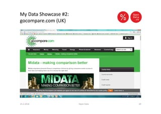 My Data Showcase #2:
gocompare.com (UK)
23.2.2016 Open Data 20
 