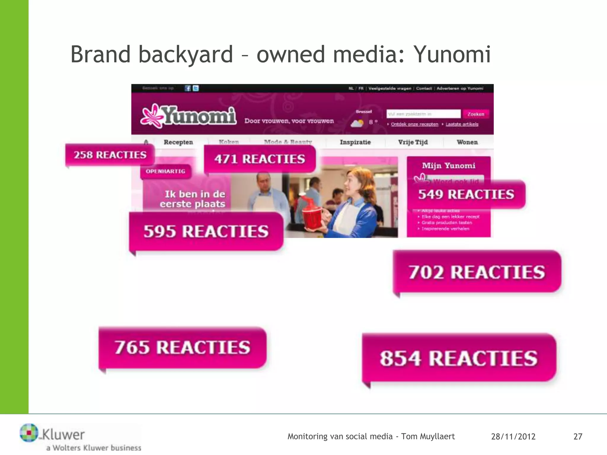 Brand backyard – owned media: Yunomi




                  Monitoring van social media - Tom Muyllaert   28/11/2012   27
 