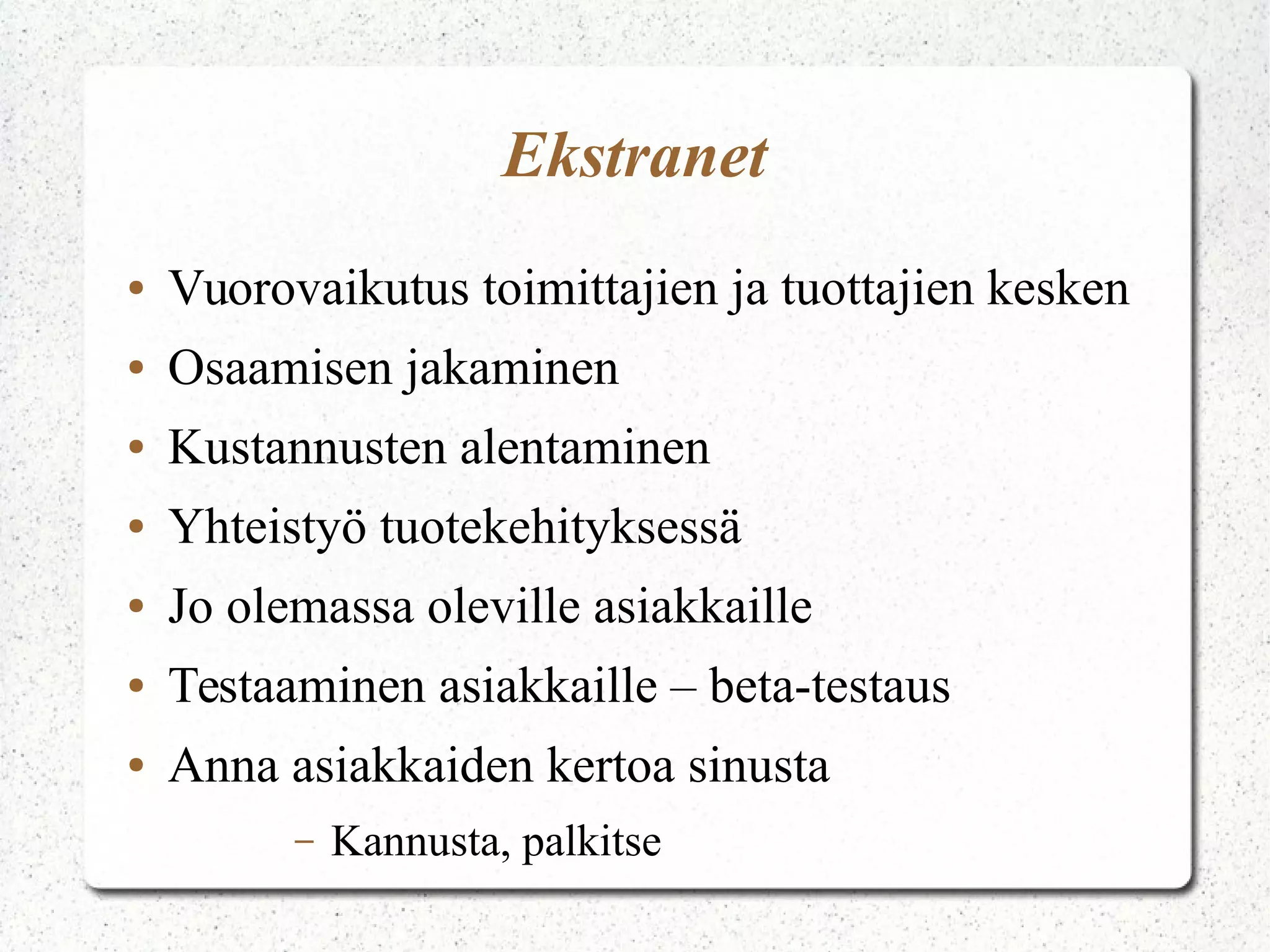 Ja vielä ..
● Slideshare
● WhatsApp
● Tinder
● Sähköiset sanomalehdet – paper.li, scoop.it
● Uutiskirje
● Yhdistelmä siitä mitä jo on → jotain uutta
 