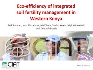 Rolf Sommer, John Mukalama, Job Kihara, Saidou Koala, Leigh Winowiecki
and Deborah Bossio
www.ciat.cgiar.org
Eco-efficiency of integrated
soil fertility management in
Western Kenya
 
