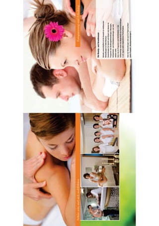 Schön sein und sich wohlfühlen                         Entspannung und Erholung




                                 Die Beauty- und Verwöhnoase

                                 Beinahe unerschöpﬂich ist die Auswahl an wohltuenden
                                 Behandlungen im Hotel Neuhaus.
                                 Anwendungen für Gesicht und Körper sind ebenso im
                                 Programm wie Straffungsbehandlungen, Massagen,
                                 Schlankheits- und Cellulitebehandlungen und viele
                                 weitere mehr.
                                 Ganz neu im Programm sind Wohlfühlbäder in der
                                 Softpackliege sowie die Möglichkeit von Paaranwendungen
                                 in der eigens dafür vorgesehenen Partnerkabine.

                                 Viele der Behandlungen sind auch im Paket buchbar!
                                 (siehe Prospekt „Beautyanwendungen“)
 