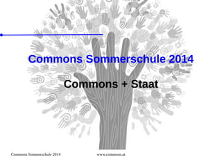 Commons Sommerschule 2014 www.commons.at
Commons Sommerschule 2014
Commons + Staat
 