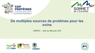 1 1
CIIRPO – Site du Mourier (87)
De multiples sources de protéines pour les
ovins
 