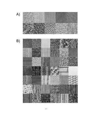 ve orders of m tude and are corrupted by hi gh l evel s of m ti pl i cati ve noi se, yi el di ng
                  agni                                             ul
i ncom ete and di sconti nuous boundary and surf ace representati ons. R ts bel owon
      pl                                                                      esul
natural texture and SA m i l l ustrate howpattern recogni ti on m s that are based
                          Ri ages                                        odel
on bi ol ogi cal pri nci pl es and m echani sm can outperf ormm s that have been deri ved
                                              s                odel
f romm tradi ti onal engi neeri ng concepts.
       ore

1 . 2 Ps y c h o ph y s ic a l Da t a a n d Mo d e l Pr o p e r t i e s
A l east tw di erent approaches exi st to texture cl assi  