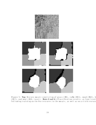 cati on
 he R E odel
of l ocal texture properti es. T   hese B S and FC operati ons are desi gned to be as si m e
                                         C          S                                         pl
and f ast as possi bl e w thout i ncurri ng a l oss of accuracy i n cl assi f yi ng texture data.
                         i
     Al arge psychophysi cal l i terature supports the F C DA A Ehypothesi s that the hum    an
brai n f orm di sti nct boundary and surf ace representati ons bef ore they are bound together
            s
by obj ect recogni ti on categori es. E   xperi mental resul ts that support the rol e of boundary
representati ons i ncl ude the f ol l ow ng: (1) O ect superi ori ty eects occur usi ng outl i ne
                                        i           bj
sti m i w th l i ttl e surf ace detai l (D do D
     ul i                                   avi        onnel l y, 1990; H a, H
                                                                         om aver, Schw      artz,
1976). (2) T num of errors i n tachi stoscopi c recogni ti on and the speed of i denti  