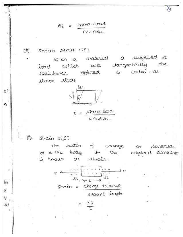 CE8395 Strength of Materials Notes for all units