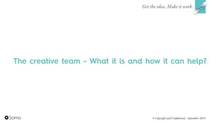 The creative team - What it is and how it can help?
Get the idea. Make it work.
© Copyright and Confidential September 2014
 