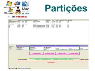¡  Em resumo:
32
Partições
 