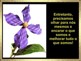 Entretanto, precisamos olhar para nós mesmos e encarar o que somos e melhorar tudo o que somos! 