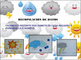 RECOPILACIÓN DE DATOS
FACEMOS O RECONTO DOS GOMETS DE CADA RECADRO E
POÑÉMOSLLE O NÚMERO
 