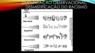 SIMPLIFICAÇÃO OBSERVACIONAL, 
DESMISTIFICAÇÃO DO RACISMO 
 