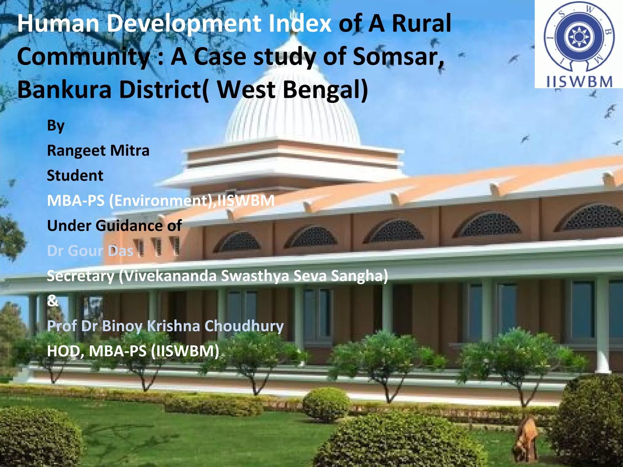 Rural Development At Somsar,Bankura | PPT