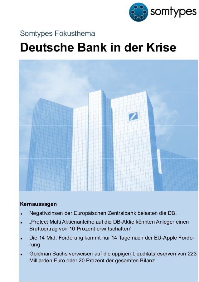 Deutsche Bank Fuhrt Negativzinsen Auf Hohe Einlagen Ein