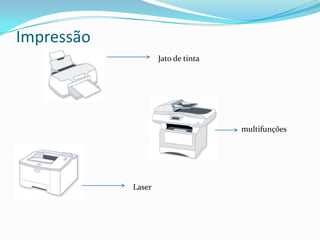 Impressão
Jato de tinta
Laser
multifunções
 