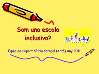 Som una escola inclusiva? Equip de Suport CP Na Caragol (Artà) Any 2011 