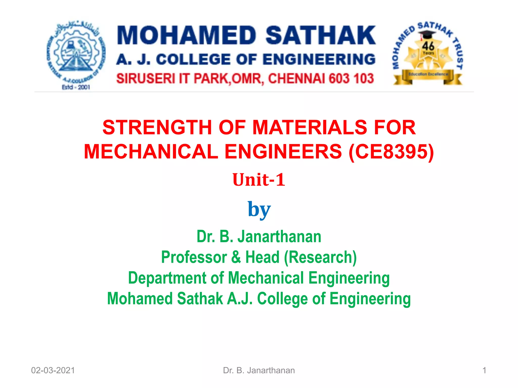 Strength of Materials PPT