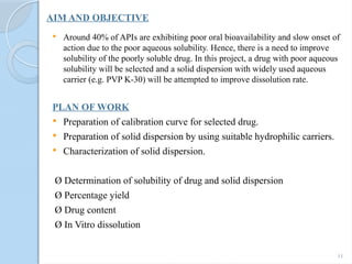Formulation and Evaluation of Solid Dispersion to Enhance Solubility of ...