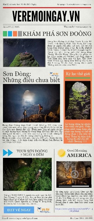 [Infographic] Sơn Đoòng - hang động tự nhiên Việt Nam lớn nhất thế giới