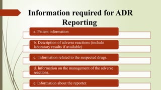 Methods, ADR reporting and Tools used in Pharmacovigilance | PPTX
