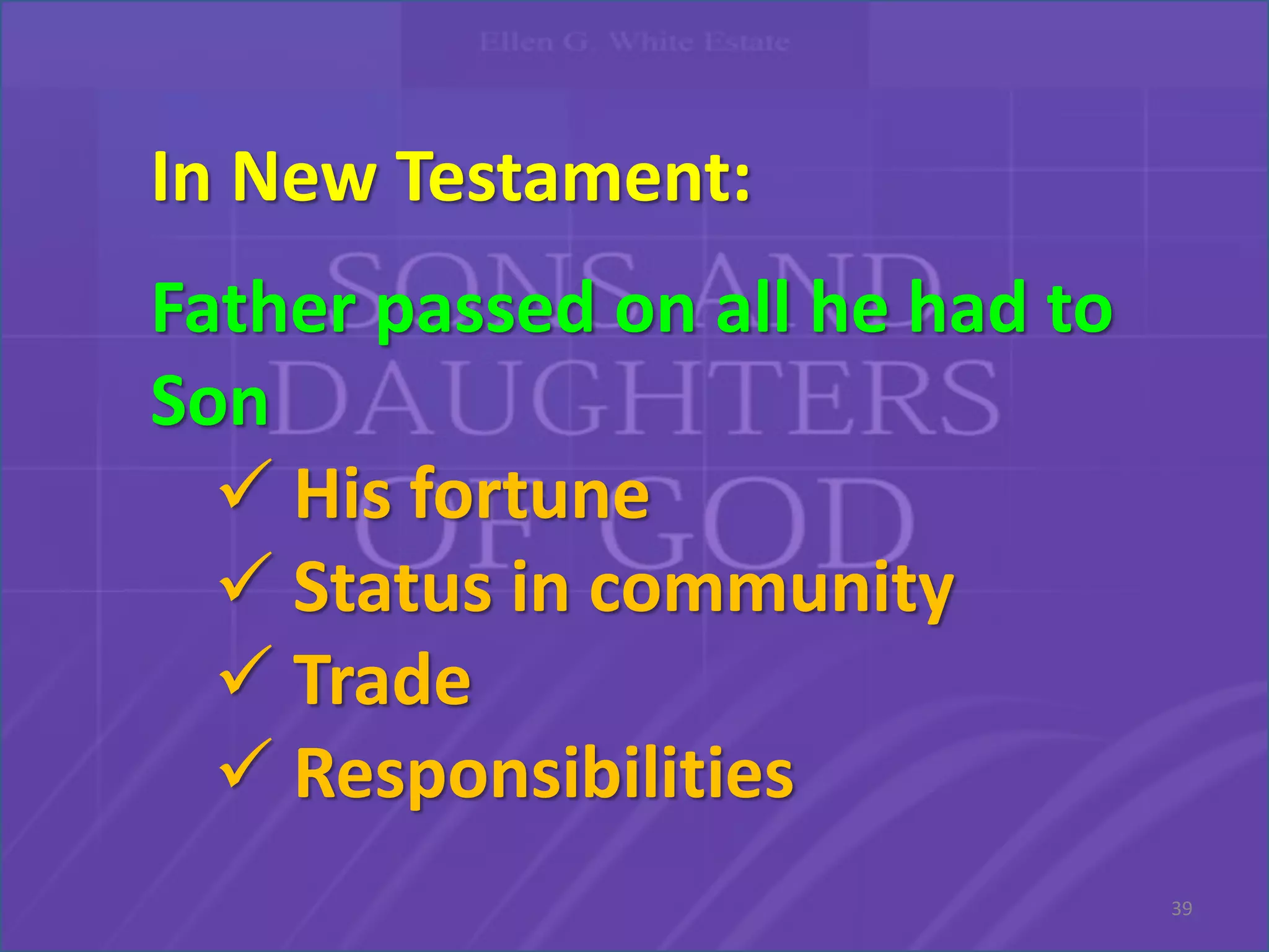 Fortune Status Sons and daughters of God | PPTX