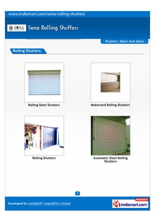 - Shutters, Doors And Gates -


Rolling Shutters:




         Rolling Steel Shutters   Motorized Rolling Shutters




   ...