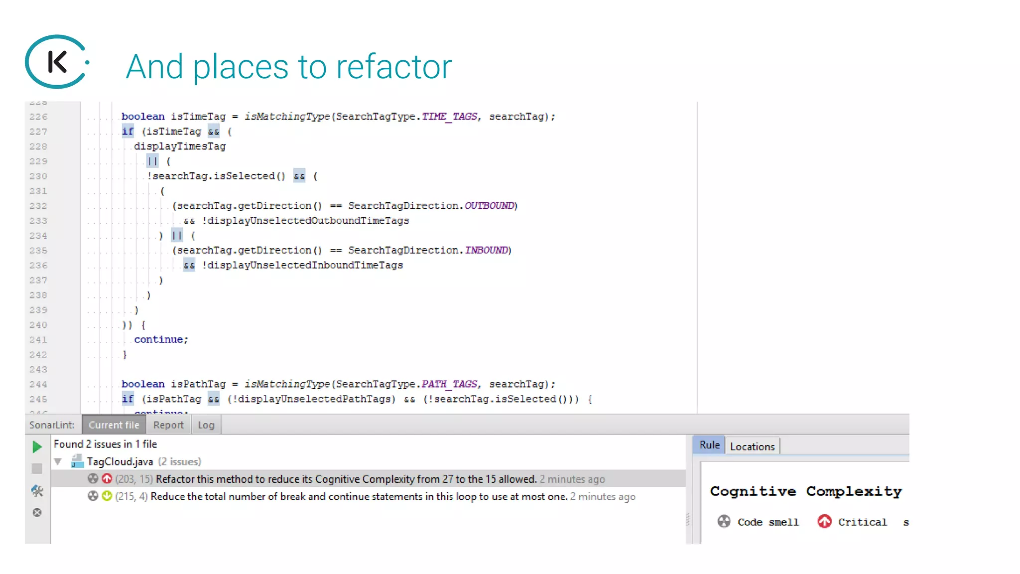 And places to refactor
 