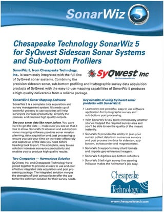 From Sonar Wiz to SyQwest Inc's Sub Bottom and Side Scan offerings