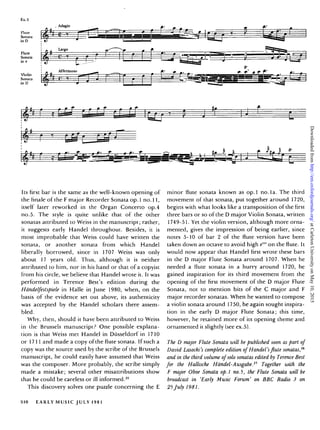 Reevaluating Handel's Flute Sonatas: Authorship and Instrumentation ...