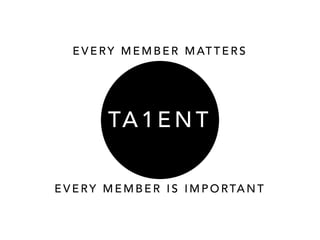 EVERY MEMBER MATTERS 
TA1ENT 
EVERY MEMBER IS IMPORTANT 
