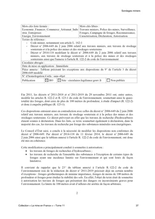 Sondages miniers
Collection « La mine en France » – Tome 11 37
 